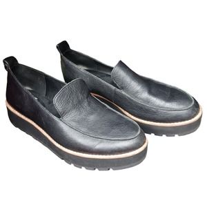 Eileen Fisher Shoes Womens 9 Ells Platform Loafer Black Leather Slip On